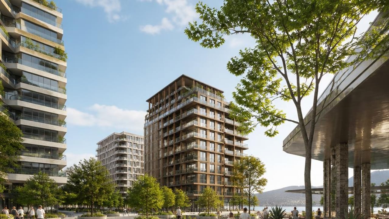 Contemporary mixed-use district representing the urban development and investment themes discussed at MIPIM 2027